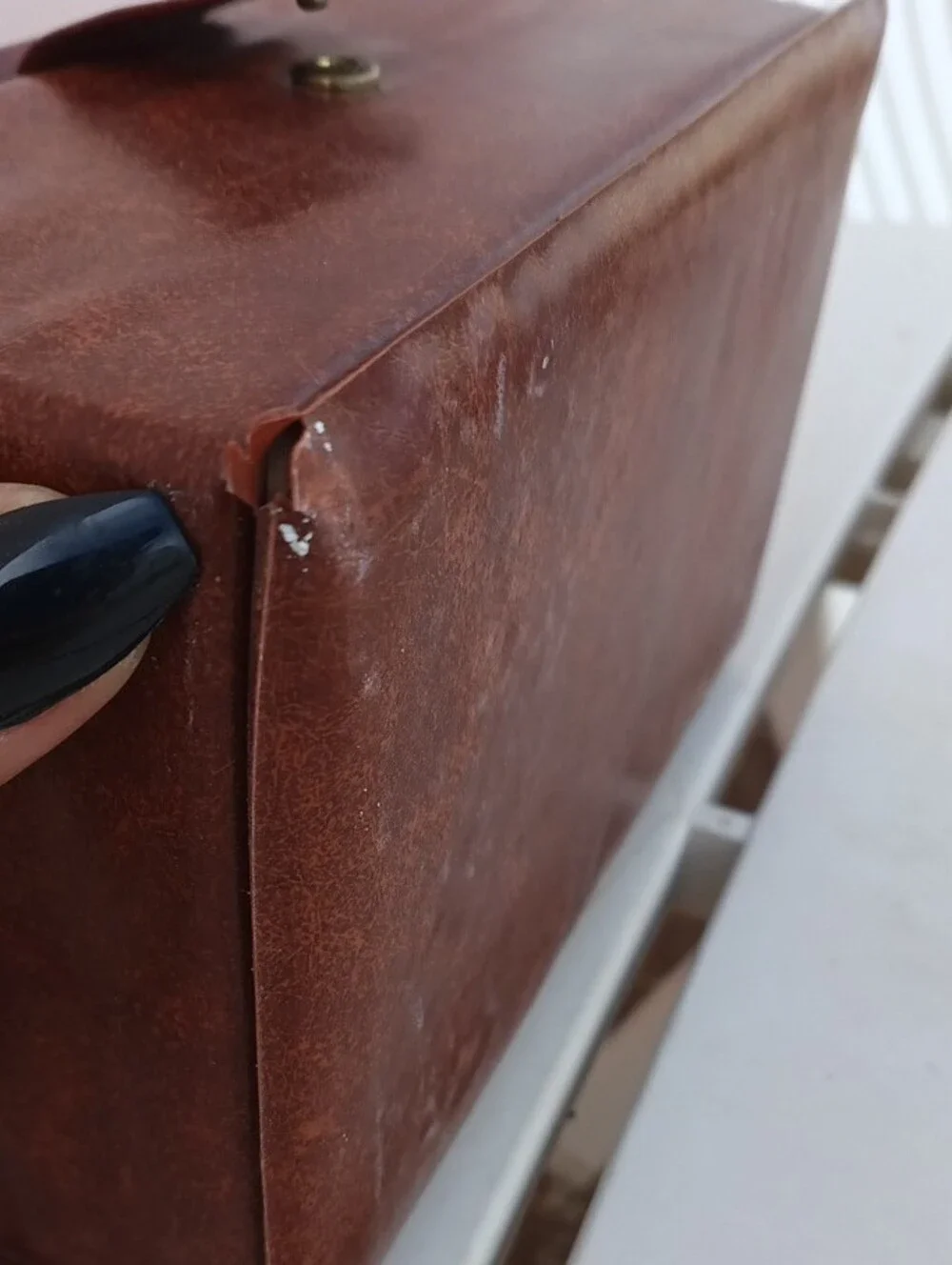 Vintage Cassette Library Decorative Storage Box - Brown Faux Leather